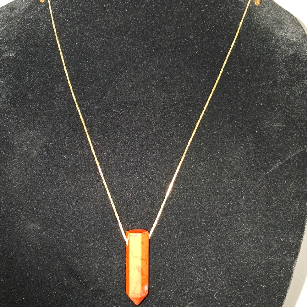 Alex and Ani Red Jasper 14K Gold Necklace